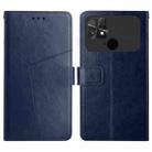 For Xiaomi Poco C40 HT01 Y-shaped Pattern Flip Leather Phone Case(Blue) - 1
