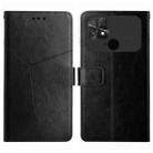 For Xiaomi Poco C40 HT01 Y-shaped Pattern Flip Leather Phone Case(Black) - 1