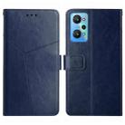 For Realme GT Neo2 HT01 Y-shaped Pattern Flip Leather Phone Case(Blue) - 1