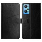 For Realme GT Neo2 HT01 Y-shaped Pattern Flip Leather Phone Case(Black) - 1