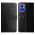 For Realme GT Neo 3 HT01 Y-shaped Pattern Flip Leather Phone Case(Black) - 1