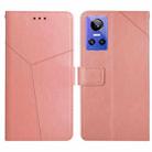 For Realme GT Neo 3 HT01 Y-shaped Pattern Flip Leather Phone Case(Pink) - 1