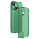 For iPhone 14 Camera Protector Translucent Frosted PC Phone Case (Green) - 1