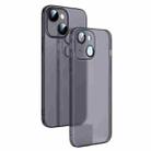 For iPhone 14 Camera Protector Translucent Frosted PC Phone Case (Black) - 1