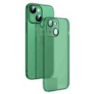 For iPhone 14 Plus Camera Protector Translucent Frosted PC Phone Case (Green) - 1