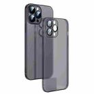 For iPhone 14 Pro Max Camera Protector Translucent Frosted PC Phone Case (Black) - 1