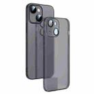 For iPhone 13 Camera Protector Translucent Frosted PC Phone Case(Black) - 1