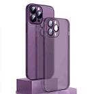 For iPhone 12 Pro Max Camera Protector Translucent Frosted PC Phone Case (Purple) - 1