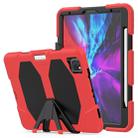 For iPhone 11 Pro For iPad Pro 11 inch (2020) Shockproof Colorful Silicon + PC Protective Case with Holder & Shoulder Strap & Hand Strap & Pen Slot(Red) - 1