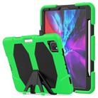 For iPhone 11 Pro For iPad Pro 11 inch (2020) Shockproof Colorful Silicon + PC Protective Case with Holder & Shoulder Strap & Hand Strap & Pen Slot(Green) - 1