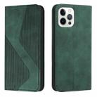 For iPhone 14 Skin Feel Magnetic S-type Solid Color Leather Phone Case Pro(Green) - 1