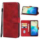 For vivo Y02s / Y16 Leather Phone Case(Red) - 1