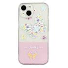 For iPhone 14 Bronzing Butterfly Flower TPU Phone Case (Butterfly) - 1