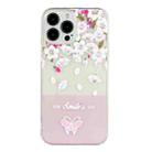 For iPhone 14 Pro Bronzing Butterfly Flower TPU Phone Case(Peach Blossoms) - 1