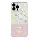 For iPhone 14 Pro Max Bronzing Butterfly Flower TPU Phone Case(Butterfly) - 1
