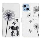 For iPhone 14 3D Drawing Leather Phone Case (Couple Dandelion) - 1