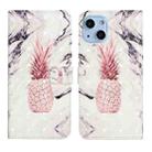 For iPhone 14 Plus 3D Drawing Leather Phone Case (Pineapple) - 1