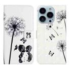 For iPhone 14 Pro 3D Drawing Leather Phone Case(Couple Dandelion) - 1