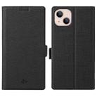 For iPhone 14 ViLi K Series Dual-side Buckle Magsafe Leather Phone Case (Black) - 1