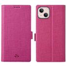For iPhone 14 ViLi K Series Dual-side Buckle Magsafe Leather Phone Case (Rose Red) - 1