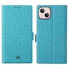 For iPhone 14 Plus ViLi K Series Dual-side Buckle Magsafe Leather Phone Case(Blue) - 1