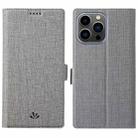 For iPhone 14 Pro ViLi K Series Dual-side Buckle Magsafe Leather Phone Case(Grey) - 1