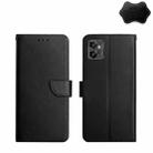 For Motorola Moto G32 Genuine Leather Fingerprint-proof Horizontal Flip Phone Case(Black) - 1