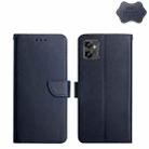 For Motorola Moto G32 Genuine Leather Fingerprint-proof Horizontal Flip Phone Case(Blue) - 1
