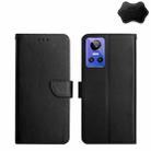 For Realme GT Neo 3 Genuine Leather Fingerprint-proof Horizontal Flip Phone Case(Black) - 1