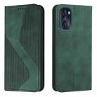 For Motorola Moto G 2022 Skin Feel Magnetic S-type Solid Color Leather Phone Case(Green) - 1