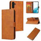 For Samsung Galaxy A13 5G Calf Texture Buckle Flip Leather Phone Case(Khaki) - 1