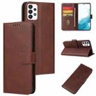 For Samsung Galaxy A73 5G Calf Texture Buckle Flip Leather Phone Case(Brown) - 1