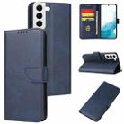 For Samsung Galaxy S22 5G Calf Texture Buckle Flip Leather Phone Case(Blue) - 1