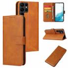 For Samsung Galaxy S22 Ultra 5G Calf Texture Buckle Flip Leather Phone Case(Khaki) - 1