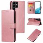 For Samsung Galaxy S22 Ultra 5G Calf Texture Buckle Flip Leather Phone Case(Rose Gold) - 1