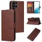 For Samsung Galaxy S22 Ultra 5G Calf Texture Buckle Flip Leather Phone Case(Brown) - 1