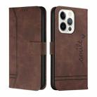 For iPhone 14 Retro Skin Feel Horizontal Flip Leather Phone Case Pro Max(Coffee) - 1