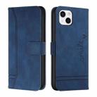 For iPhone 14 Retro Skin Feel Horizontal Flip Leather Phone Case Max(Blue) - 1