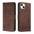 For iPhone 14 Retro Skin Feel Horizontal Flip Leather Phone Case (Coffee) - 1