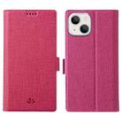 For iPhone 13 mini ViLi K Series Dual-side Buckle Magsafe Leather Phone Case (Rose Red) - 1