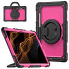 For Samsung Galaxy Tab S8 Ultra Bracelet Holder Silicone + PC Tablet Case(Rose Red) - 1