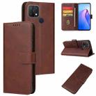 For OPPO A15 Calf Texture Buckle Flip Leather Phone Case(Brown) - 1