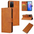 For OPPO A55 5G Calf Texture Buckle Flip Leather Phone Case(Khaki) - 1