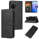 For OPPO A55 5G Calf Texture Buckle Flip Leather Phone Case(Black) - 1