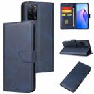 For OPPO A55 5G Calf Texture Buckle Flip Leather Phone Case(Blue) - 1
