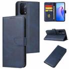 For OPPO A93 5G Calf Texture Buckle Flip Leather Phone Case(Blue) - 1