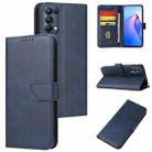 For OPPO Reno5 Calf Texture Buckle Flip Leather Phone Case(Blue) - 1