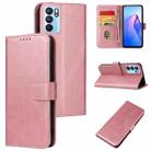 For OPPO Reno6 4G Calf Texture Buckle Flip Leather Phone Case(Rose Gold) - 1