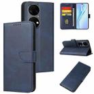 For Huawei P50 Calf Texture Buckle Flip Leather Phone Case(Blue) - 1