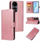 For Huawei P50 Calf Texture Buckle Flip Leather Phone Case(Rose Gold) - 1